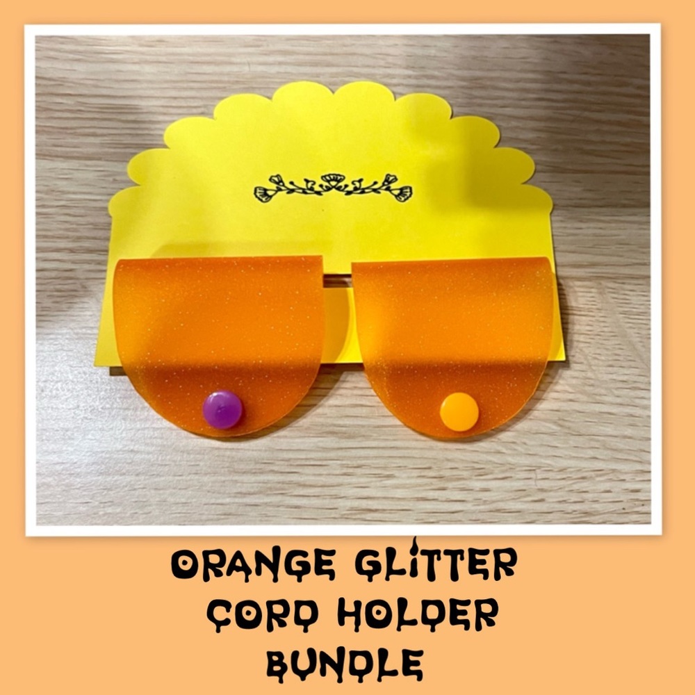 Orange Glitter Cord Holder Bundle